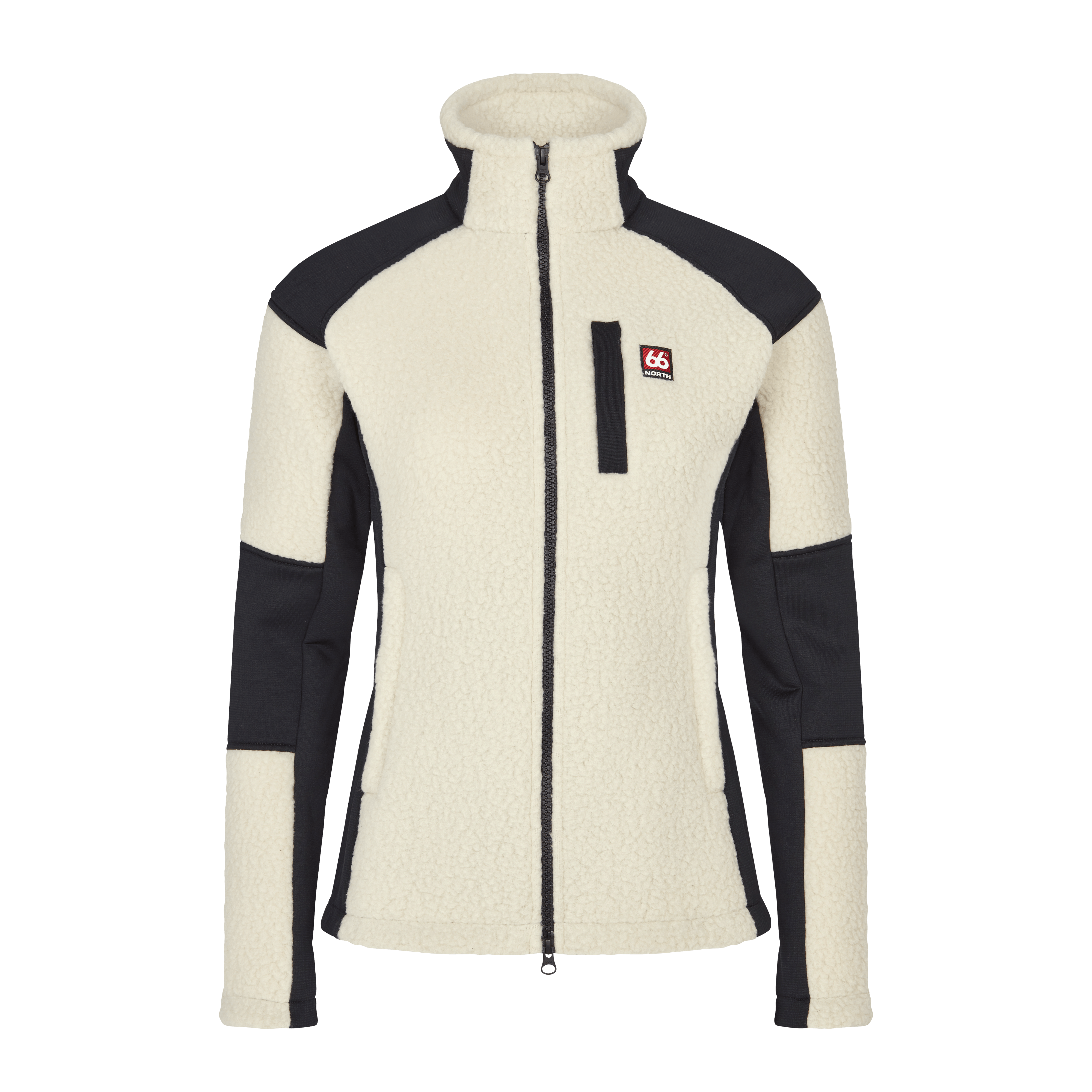 66 North Tindur Fleece Mid-layer Jacket In White Black