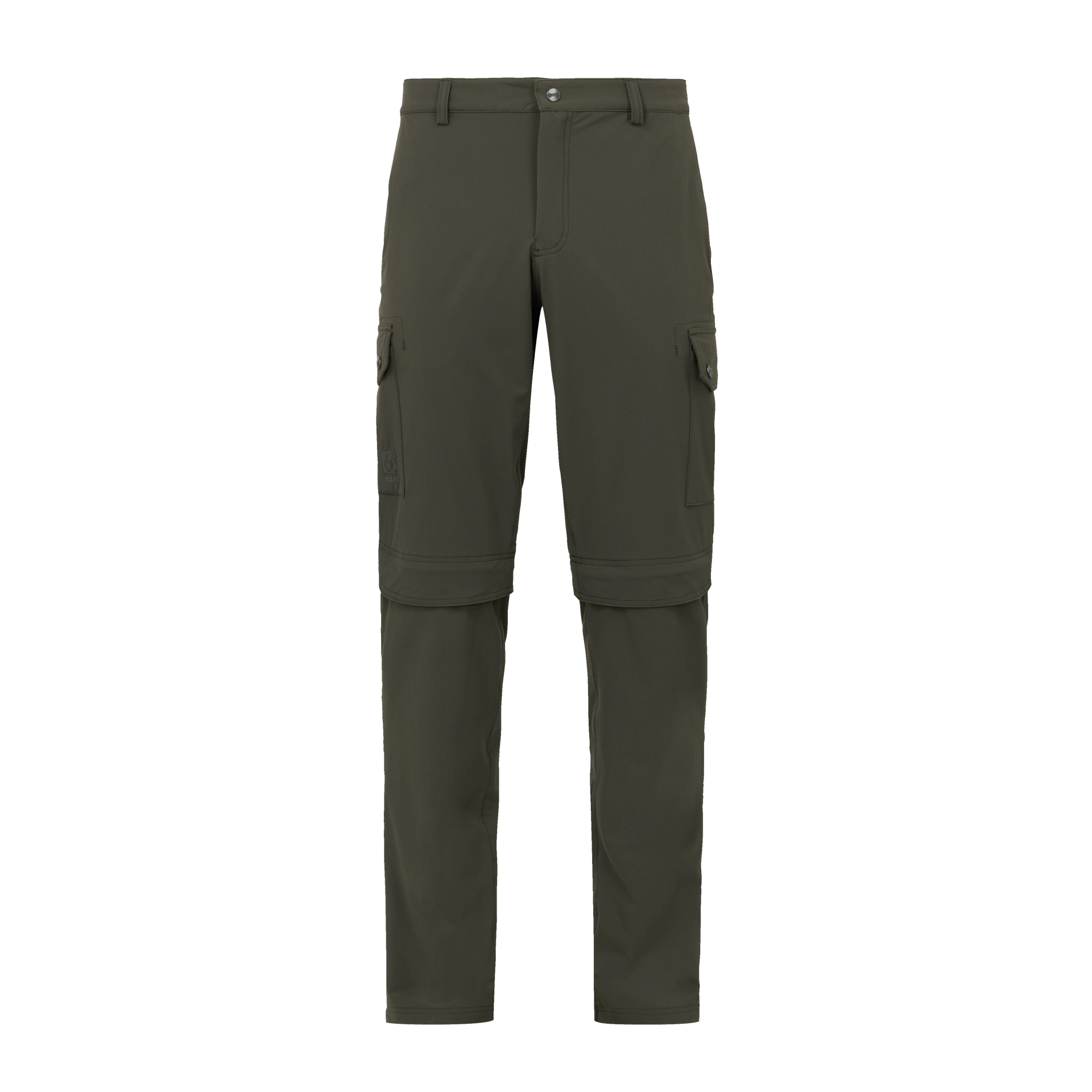 See-through Pants with cargo-patch print