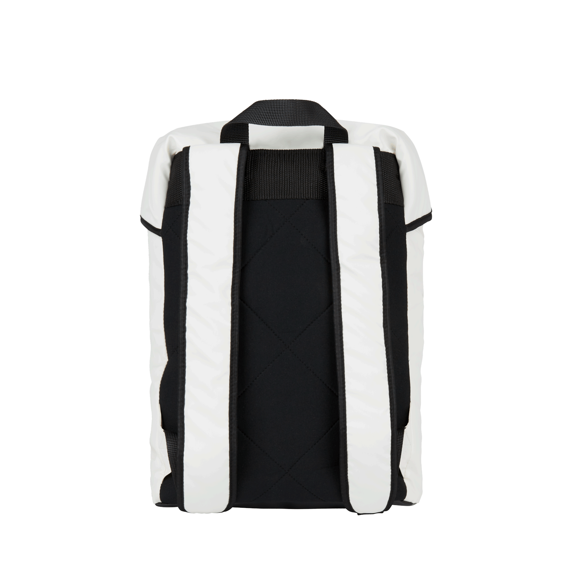 Black and white striped top backpack
