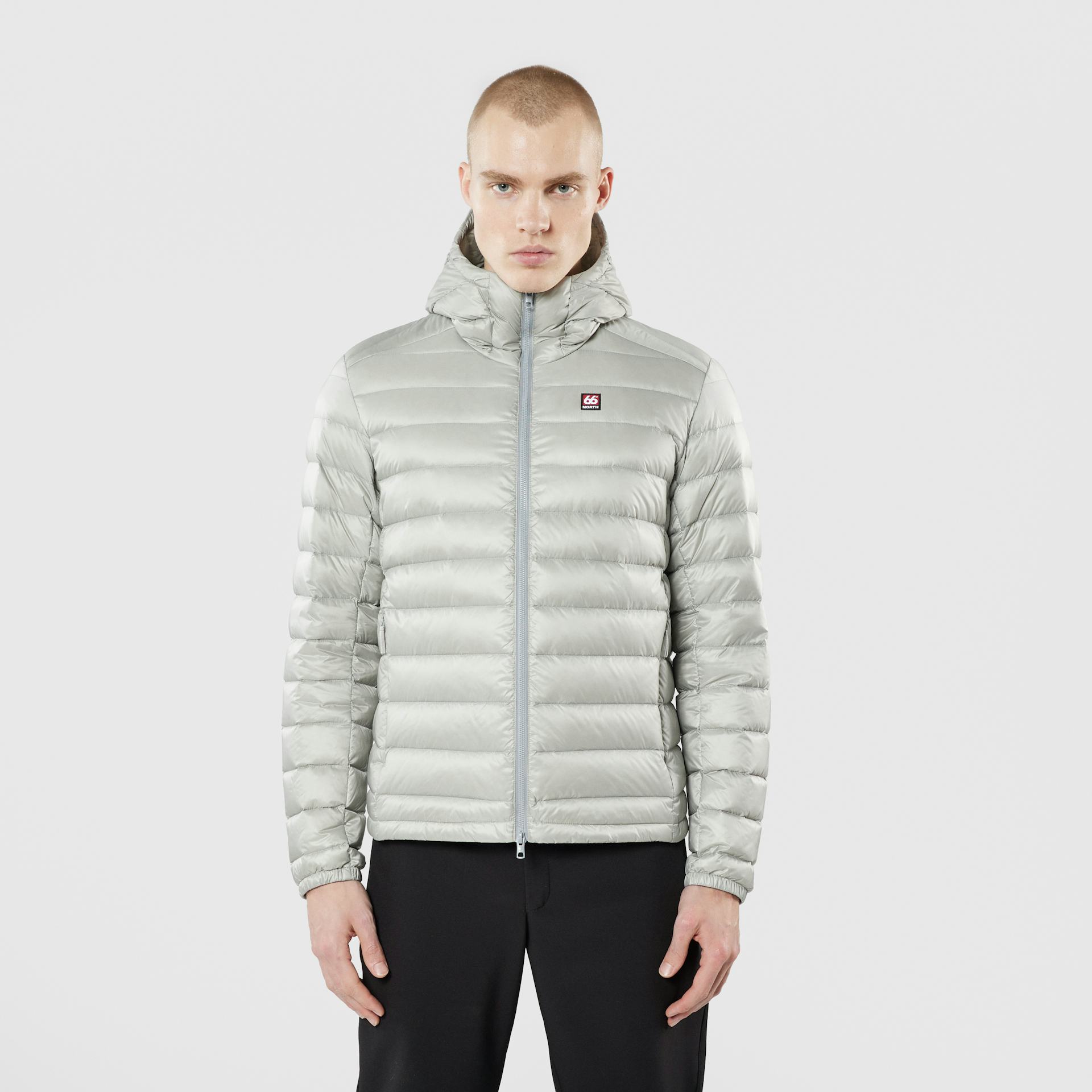 Men's Keilir Hooded Down Jacket Grey Sky