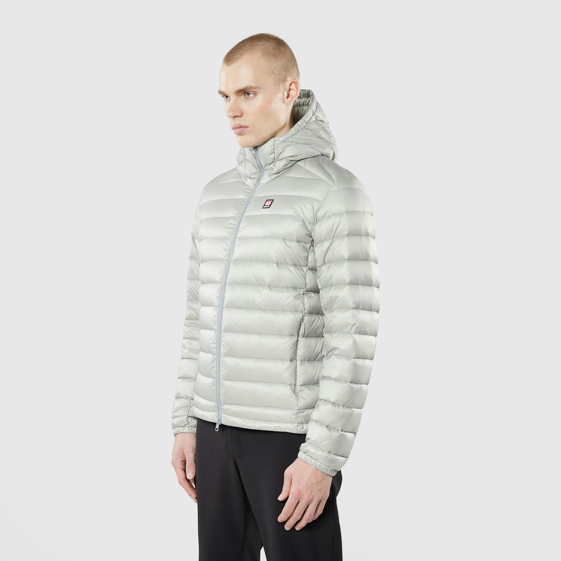 Men's Keilir Hooded Down Jacket Grey Sky