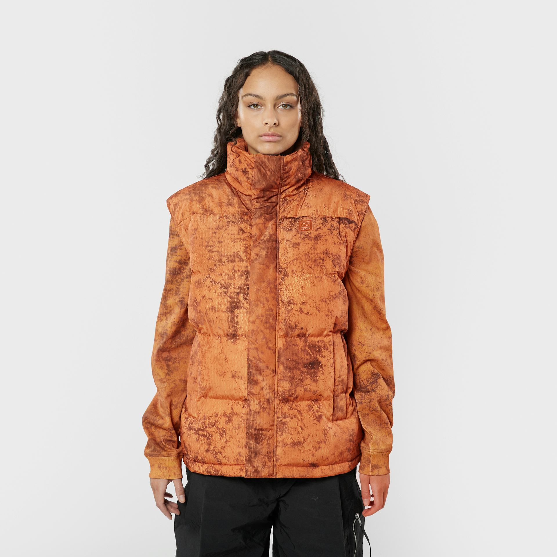 Dyngja Down Vest Fisherman Print